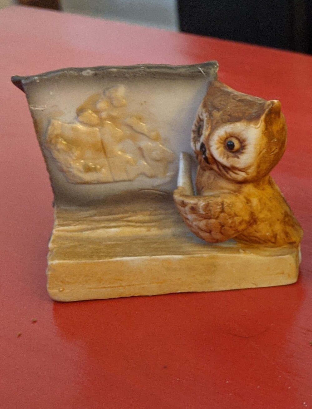 Vintage Owl Map Figurine